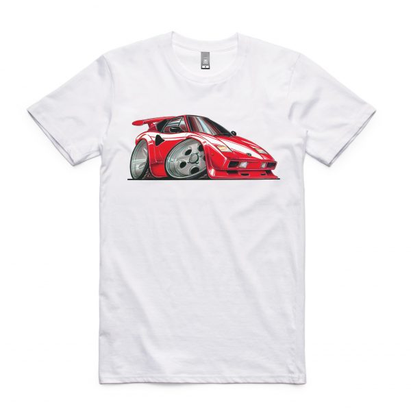 Lamborghini Countach Red T-Shirt – Mens - Koolcarz