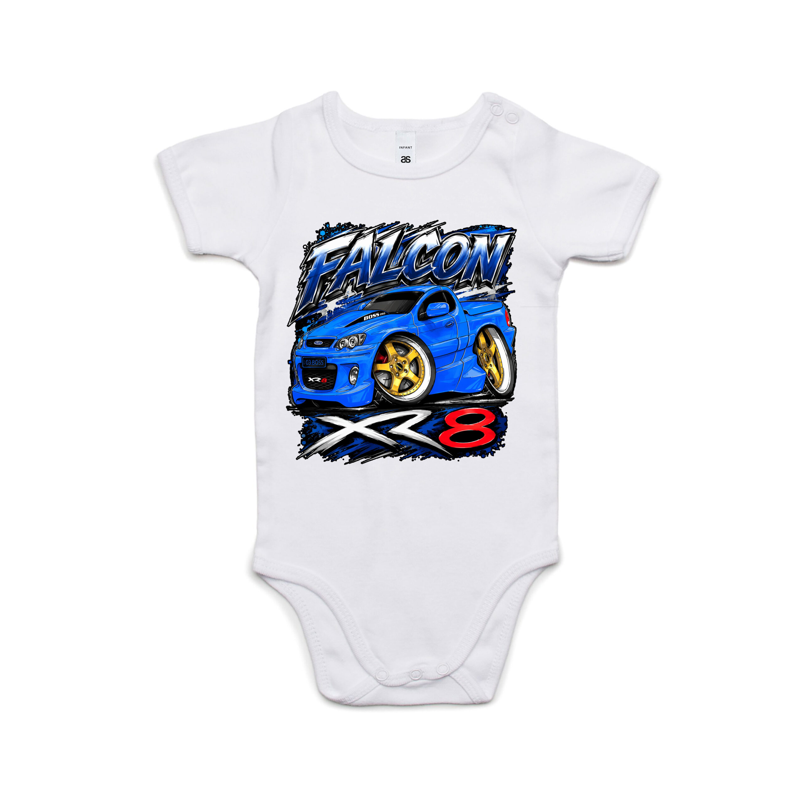 Ford BA Falcon XR8 Ute Kool Carz Baby Onesie - Image 2