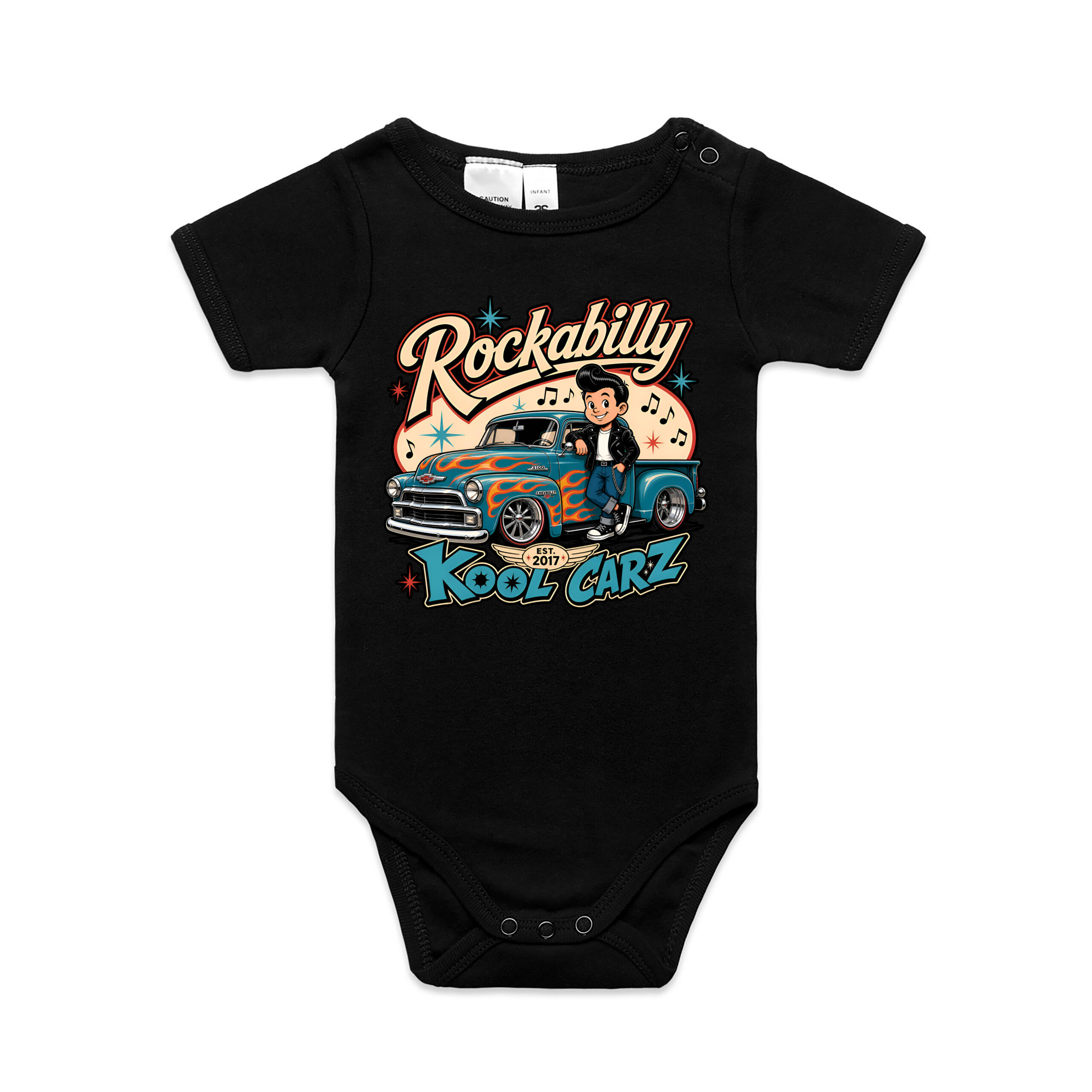 Rockabilly Chev Truck Kool Carz Baby Onesie