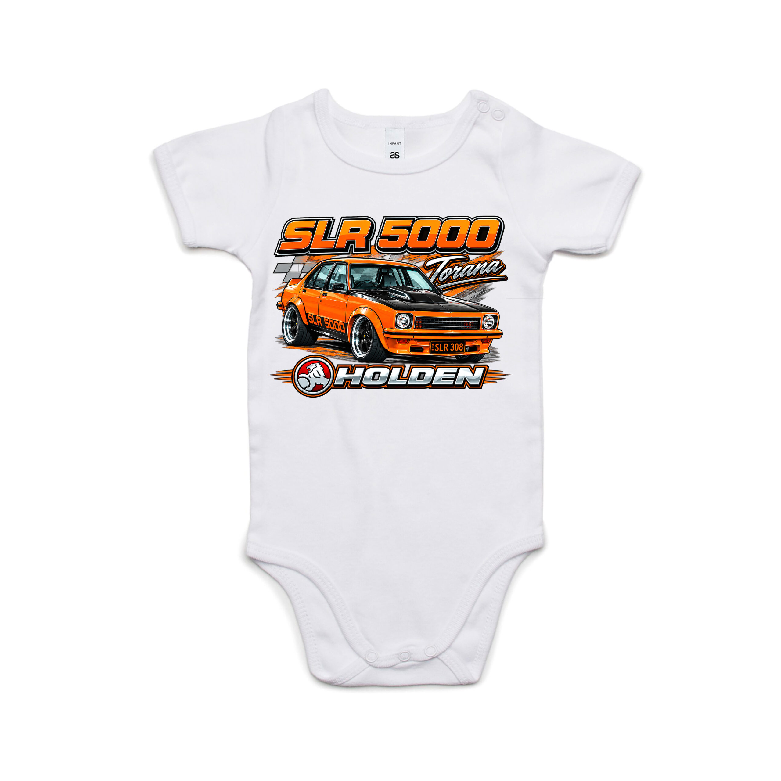 Torana SLR 5000 Orange Kool Carz Baby Onesie - Image 2
