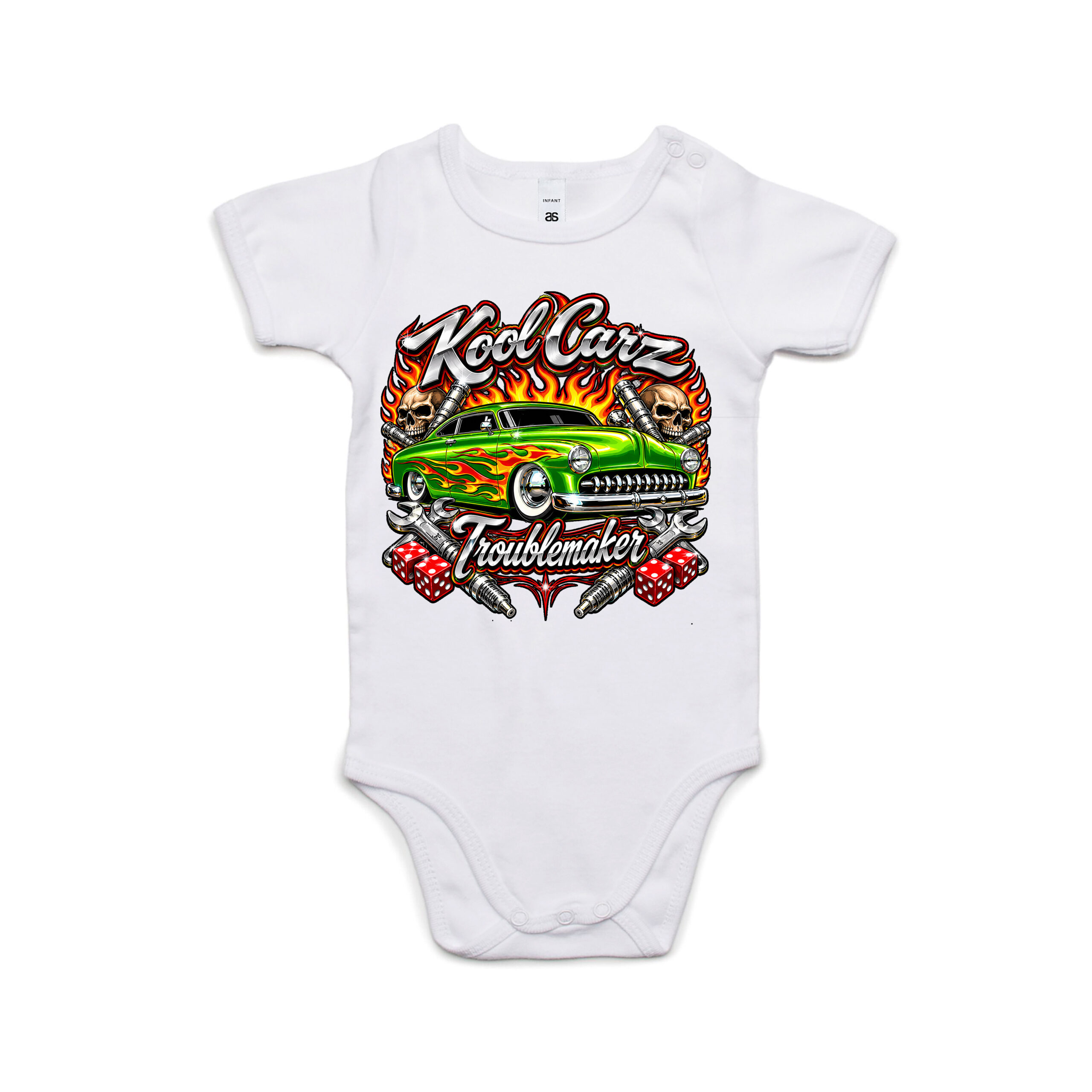 Hot Rod Slead Troublemaker Kool Carz Baby Onesie - Image 2