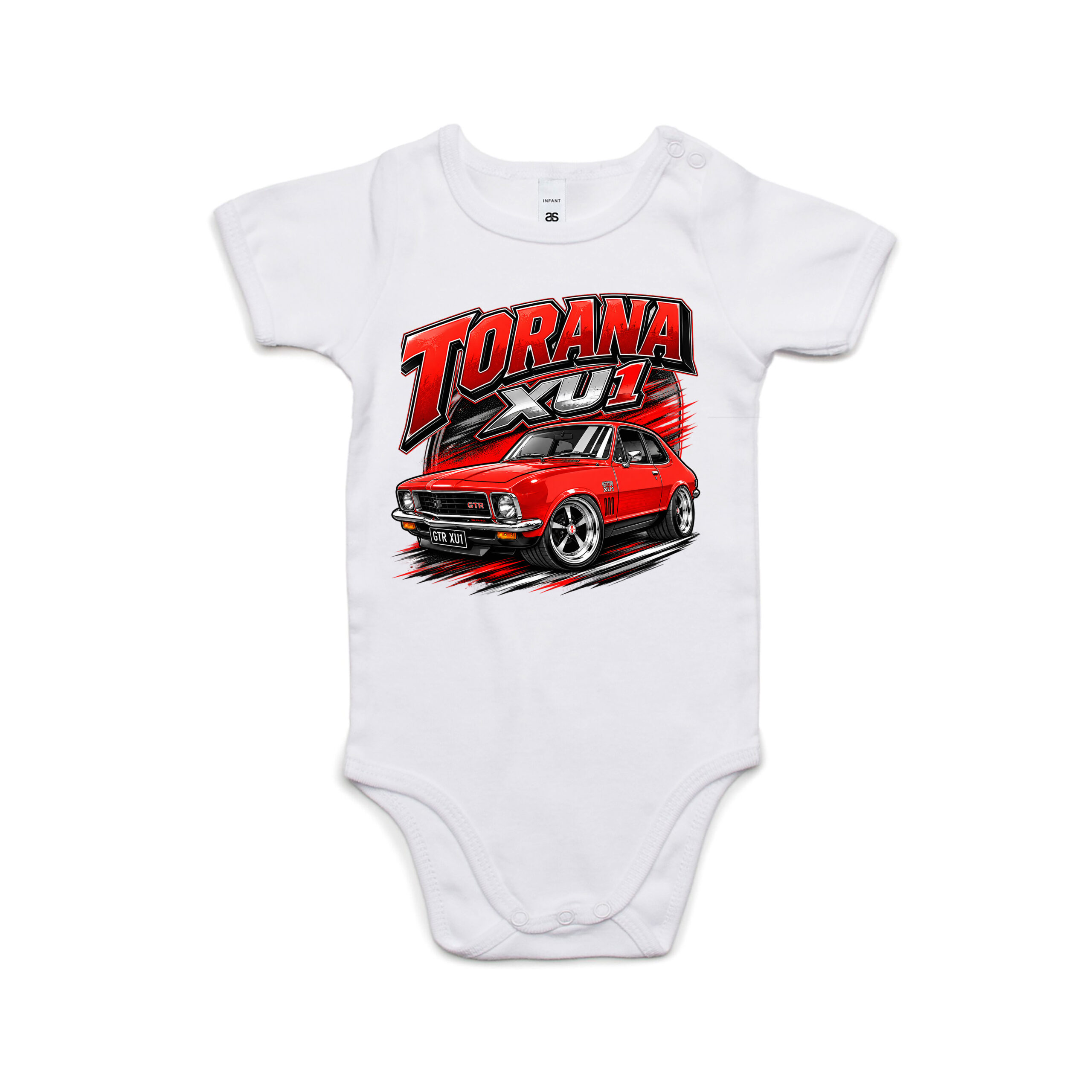 Torana XU1 Red Kool Carz Baby Onesie - Image 2
